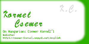 kornel csemer business card